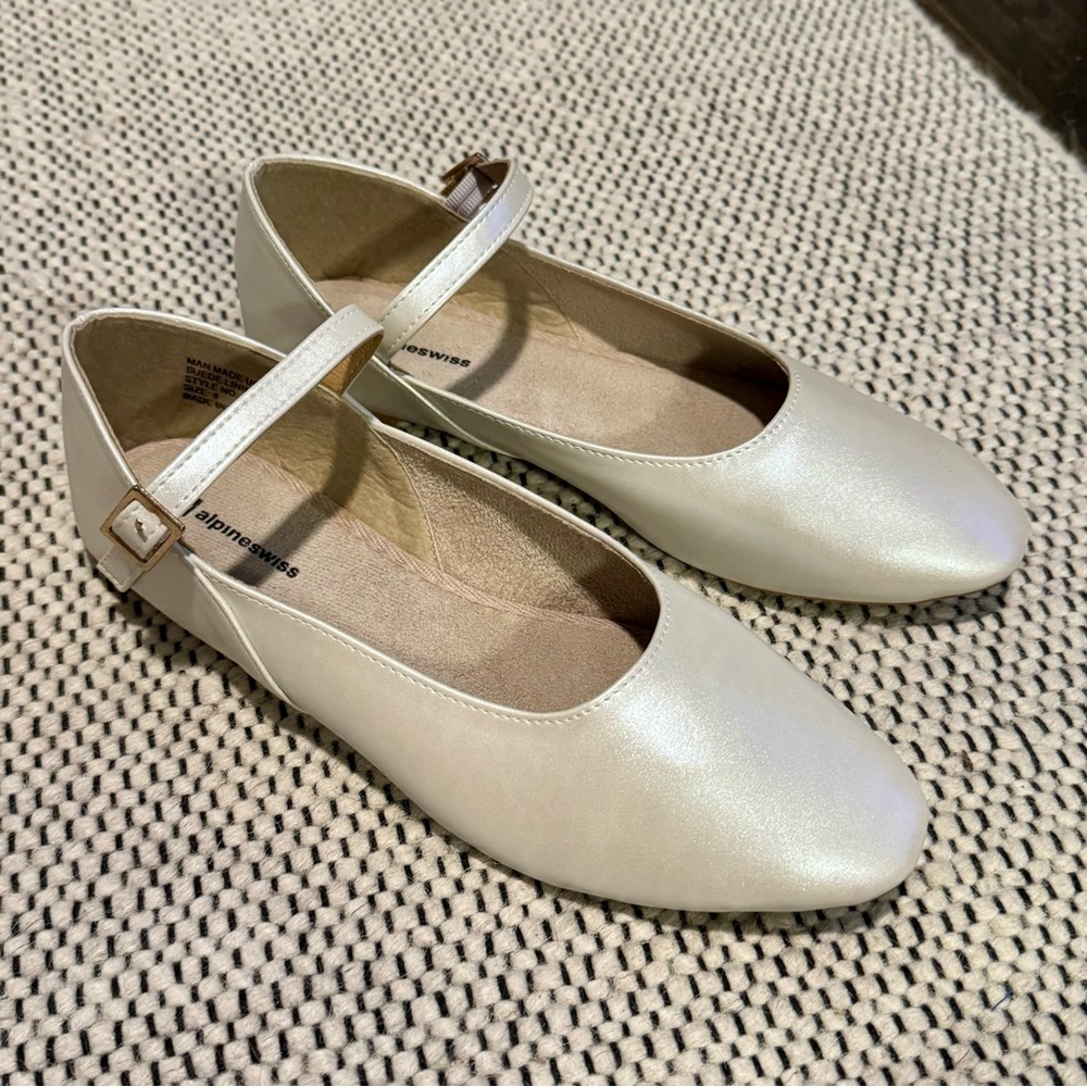 Alpine Swiss Cleo Womens Ballet Mary Jane Flats Dressy Round Toe Comfort Shoe